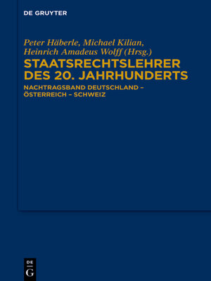 cover image of Staatsrechtslehrer des 20. Jahrhunderts